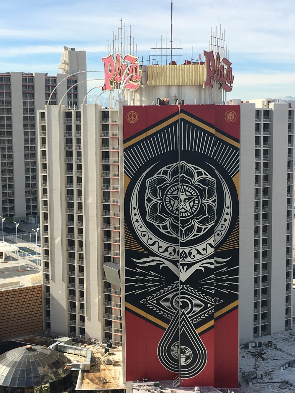 shepard fairey plaza mural downtown las vegas