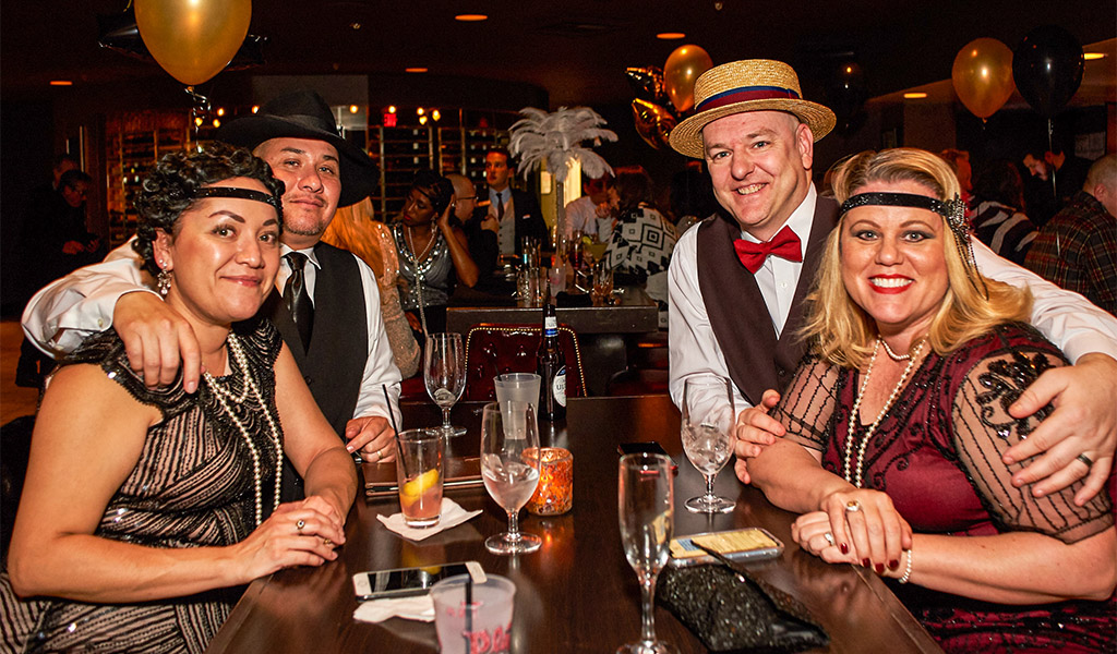 Guests dining at Oscar's Steakhouse during New Year's Eve 2020