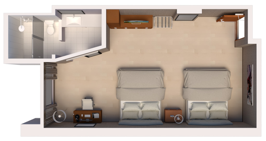 Luxe Room Two Bed Floor Map